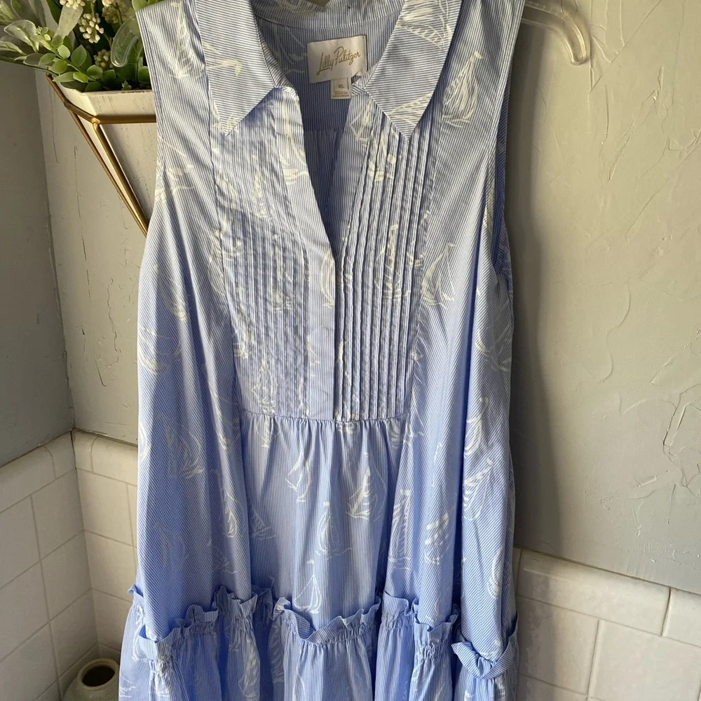 Lilly Pulitzer Blue and White Striped Dress - Picture 1 of 6